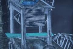 Martwa natura. Format 100x70, czarny bristol, suchy pastel.